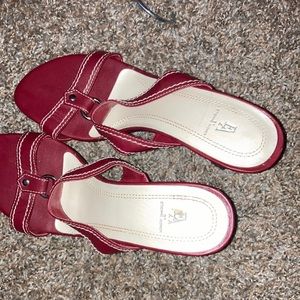 Red velvet colored EA heels